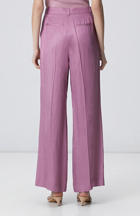 WOMEN'S Limited Violet Linen Blend Flap Pocket Trousers