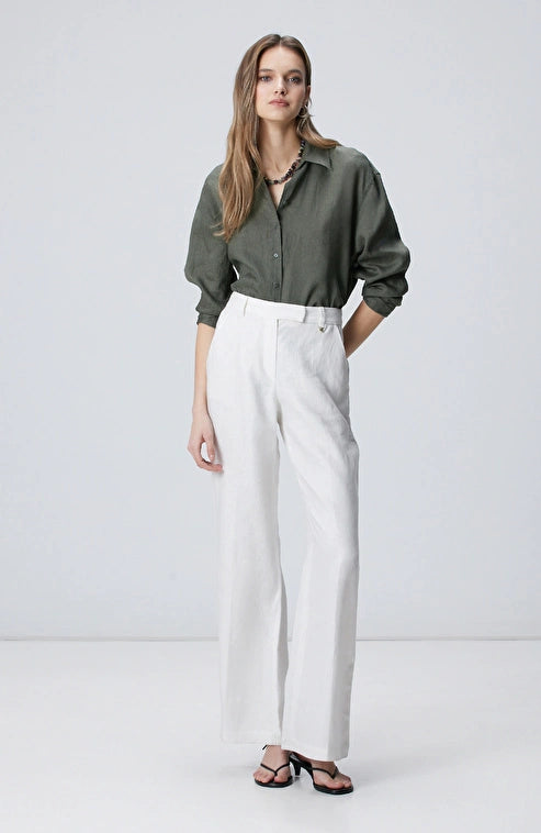 WOMEN'S Khaki Linen Shirt
