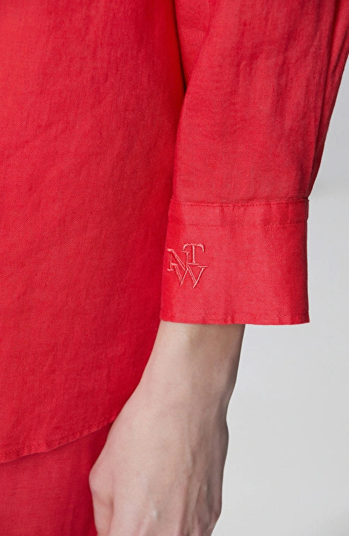 WOMEN'S Pomegranate Blossom Linen Shirt