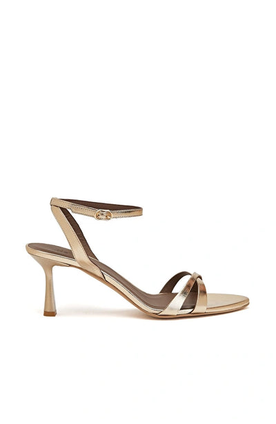 WOMEN'S Gold Leather Shiny Sandals