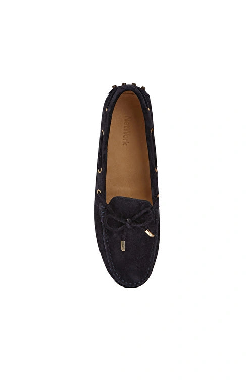 WOMEN'S Navy Blue Casual Leather Loafers