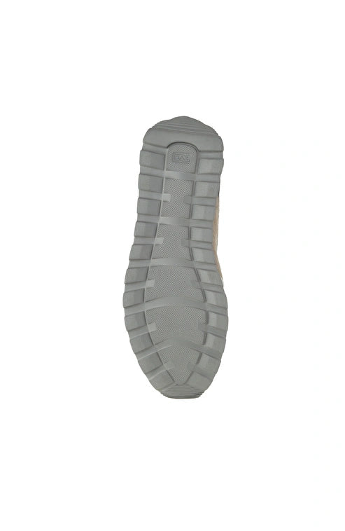 MEN'S White Grey Suede Trim Sneaker