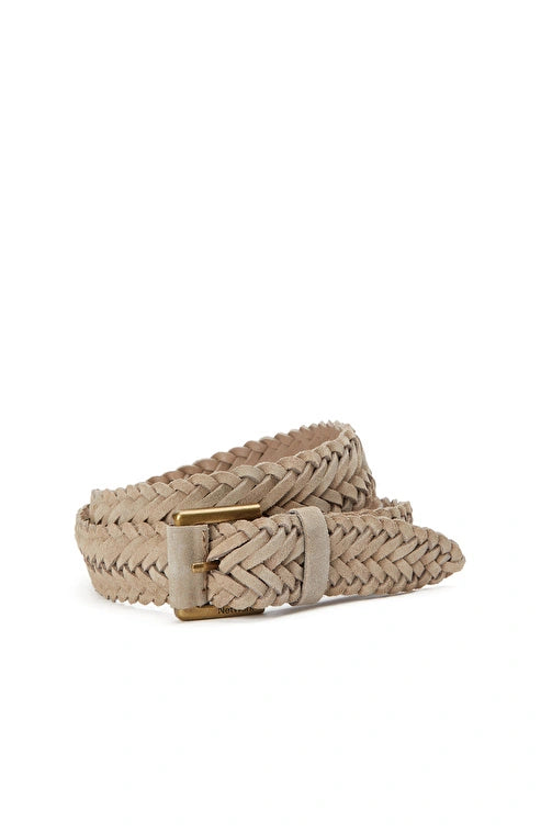 MEN'S Beige Knitted Suede Belt