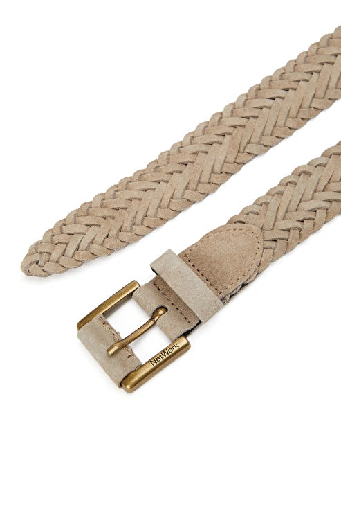 MEN'S Beige Knitted Suede Belt