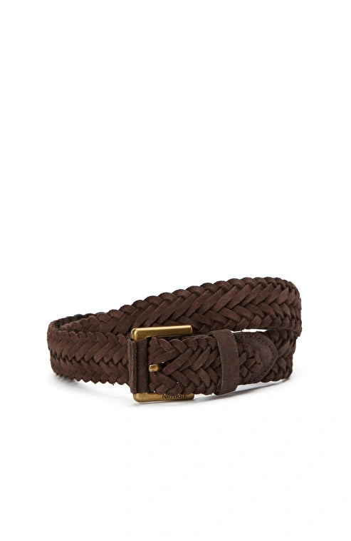 MEN'S Brown Knit Suede Belt