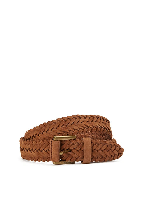 MEN'S Tan Knitted Suede Belt
