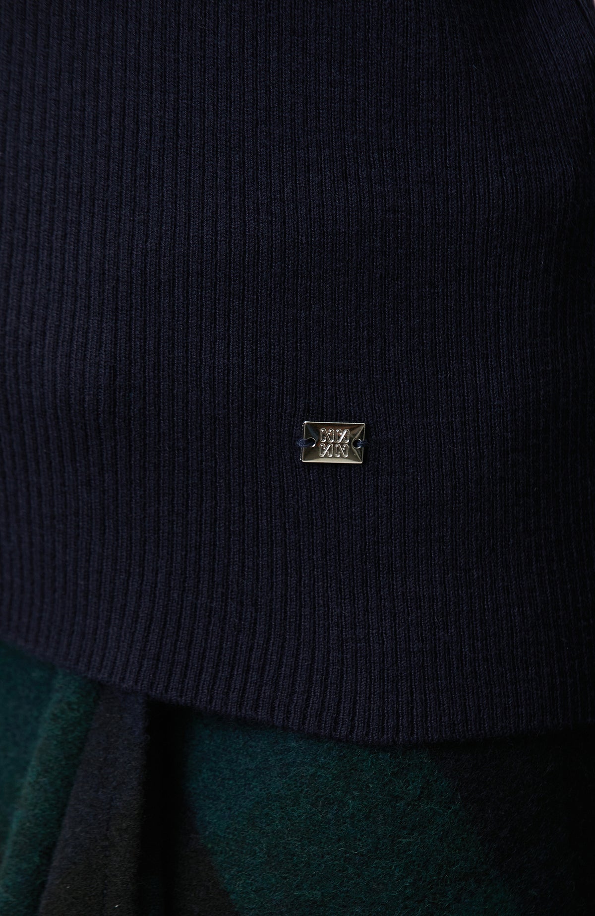 WOMEN'SNavy Blue Polo Neck Knitwear Sweater