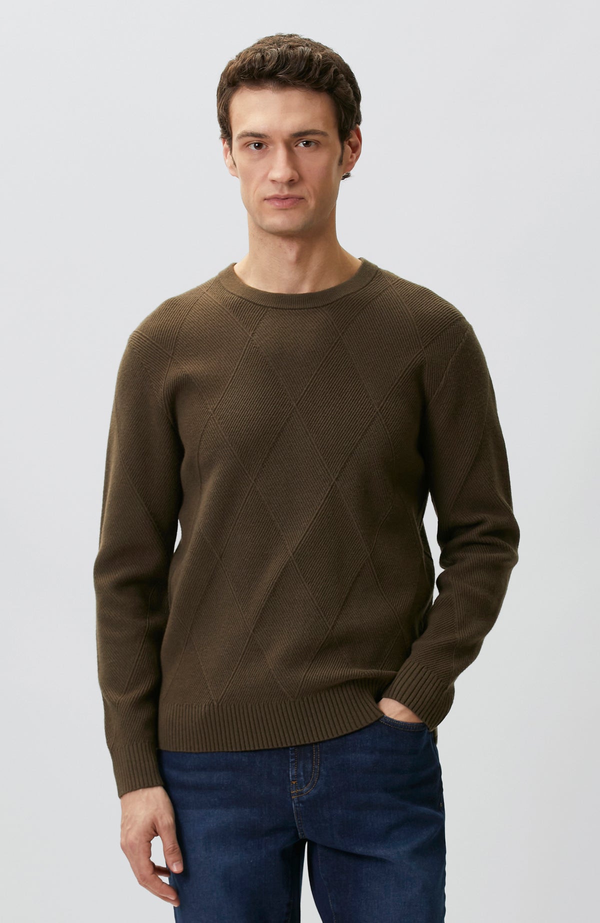 MEN'S Green Baklava Patterned Knitwear Sweater