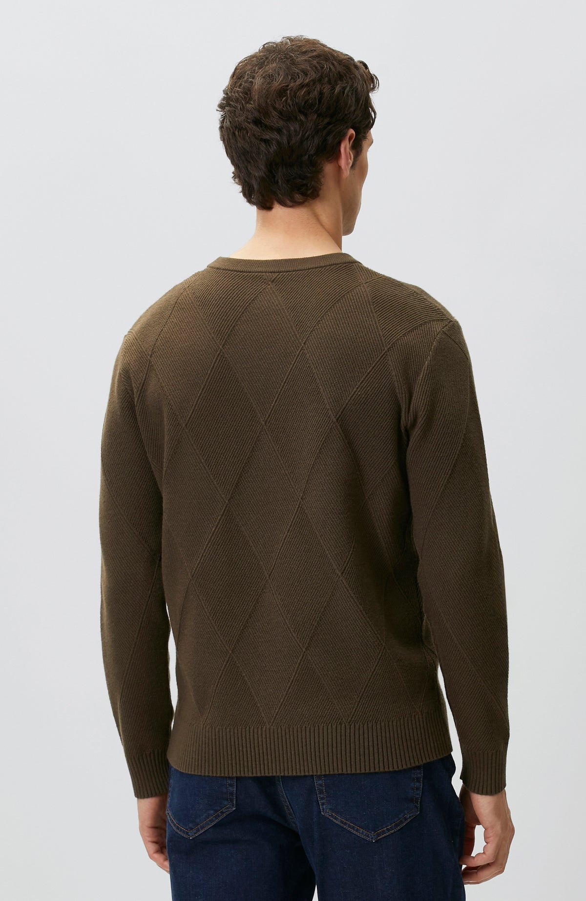 MEN'S Green Baklava Patterned Knitwear Sweater