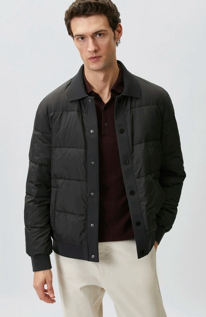 MEN'S Polo collar snap-button jacket