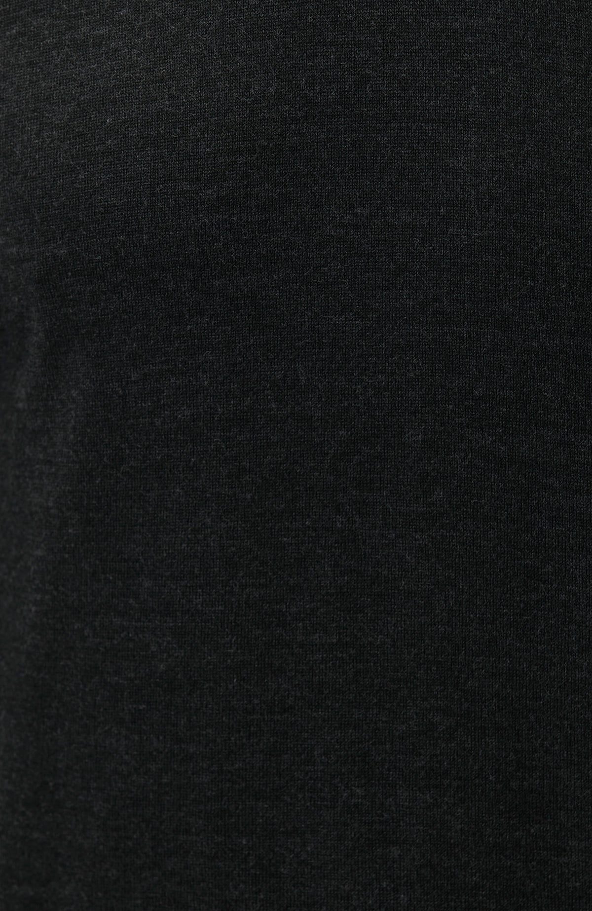 MEN'S Anthracite Melange Half Fisherman's Wool Blend Sweater