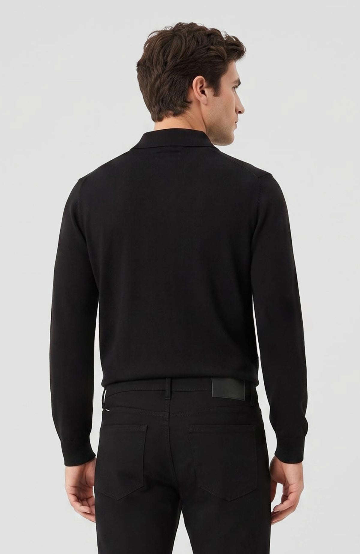 MEN'S Black Wool Blend Knit Sweater