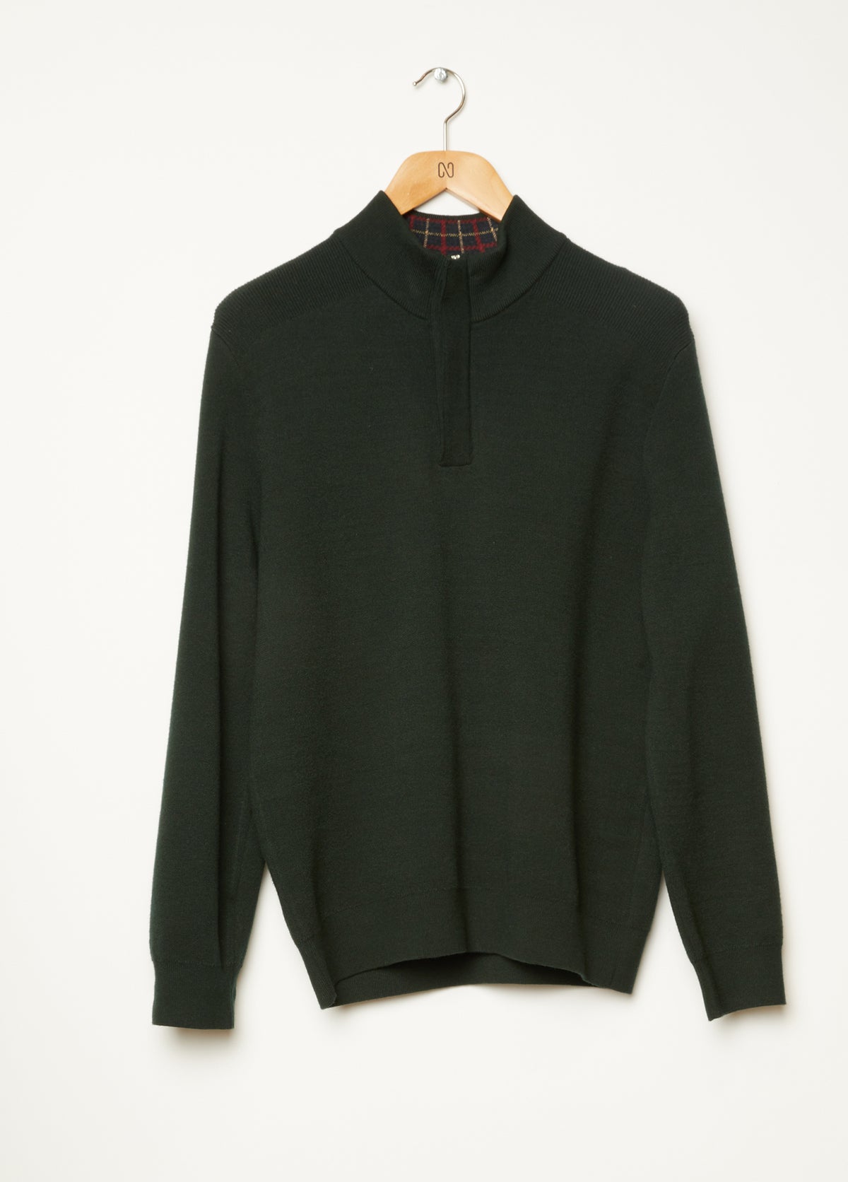 MEN'S STAND COLLAR ZIPPERED KNITTED SWEATER