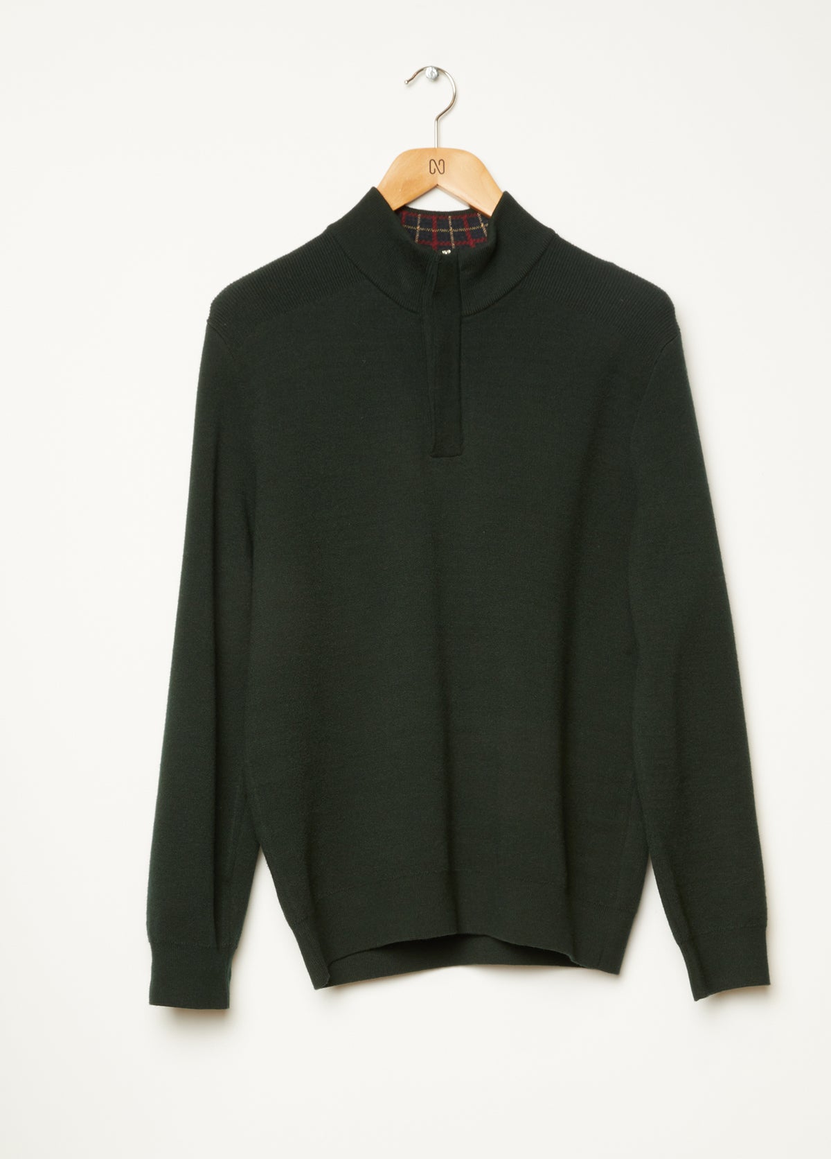 MEN'S STAND COLLAR ZIPPERED KNITTED SWEATER