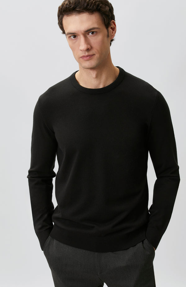MEN'S Black Basic Knit Sweater