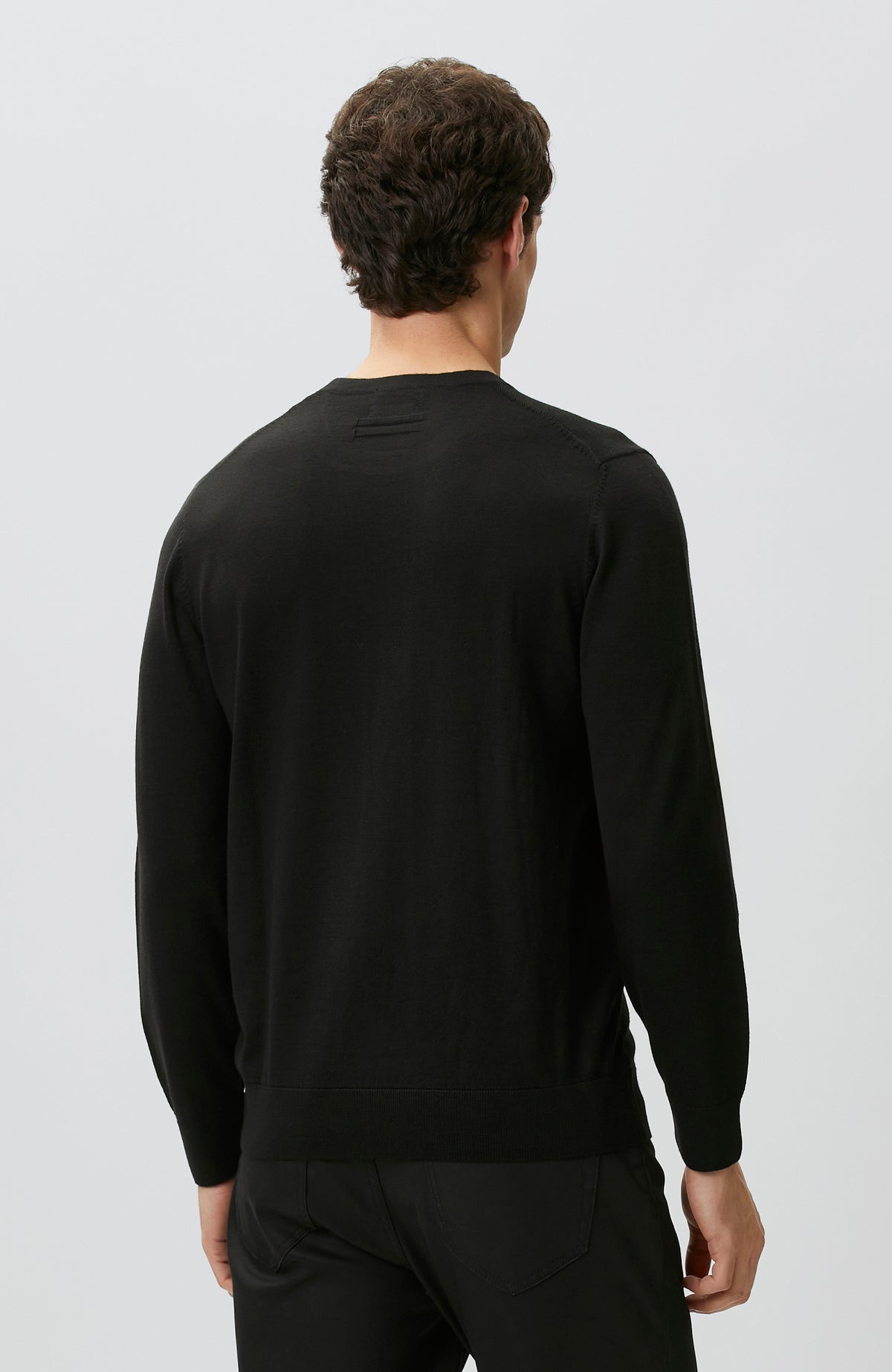 MEN'S Black Wool Blend Knit Sweater