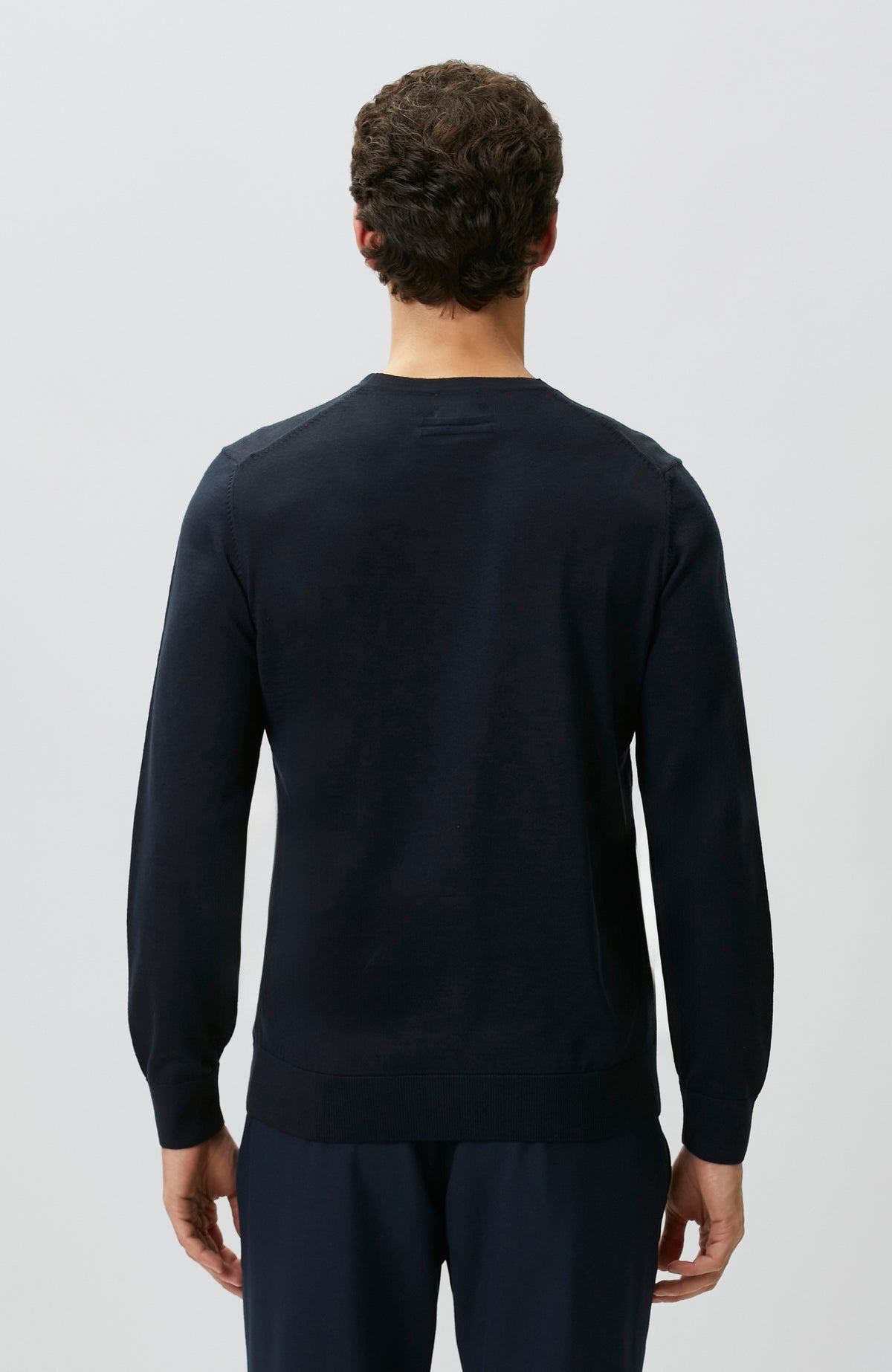MEN'S Navy Blue Wool Blend Knit Sweater