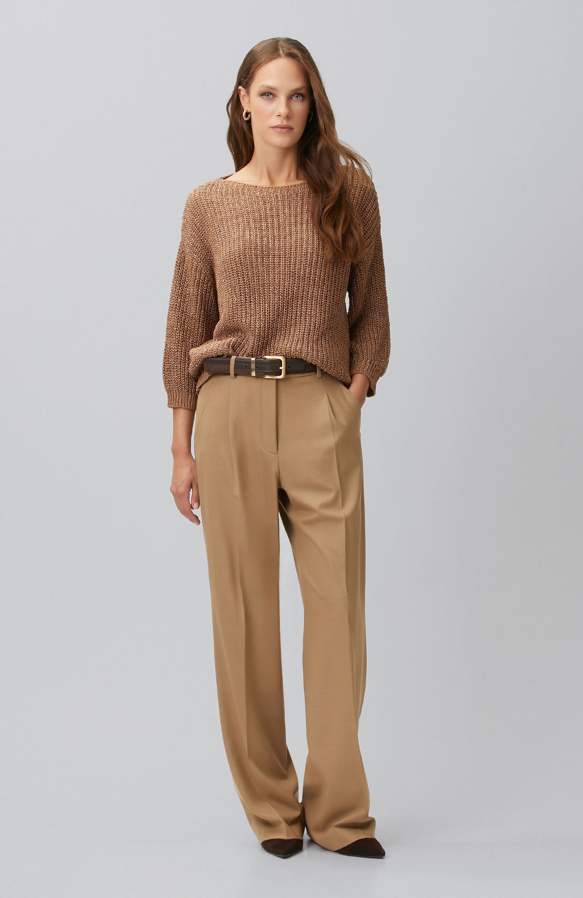 WOMEN'S Camel Pileli Pantolon
