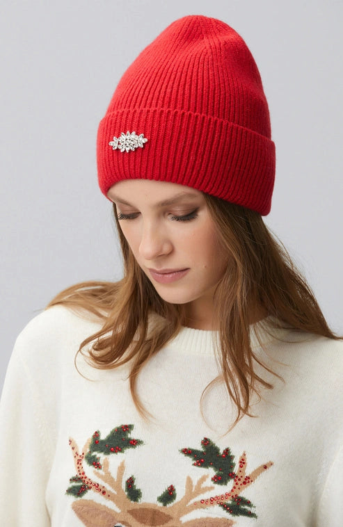 WOMEN'S STONE-DETAILED BEANIE