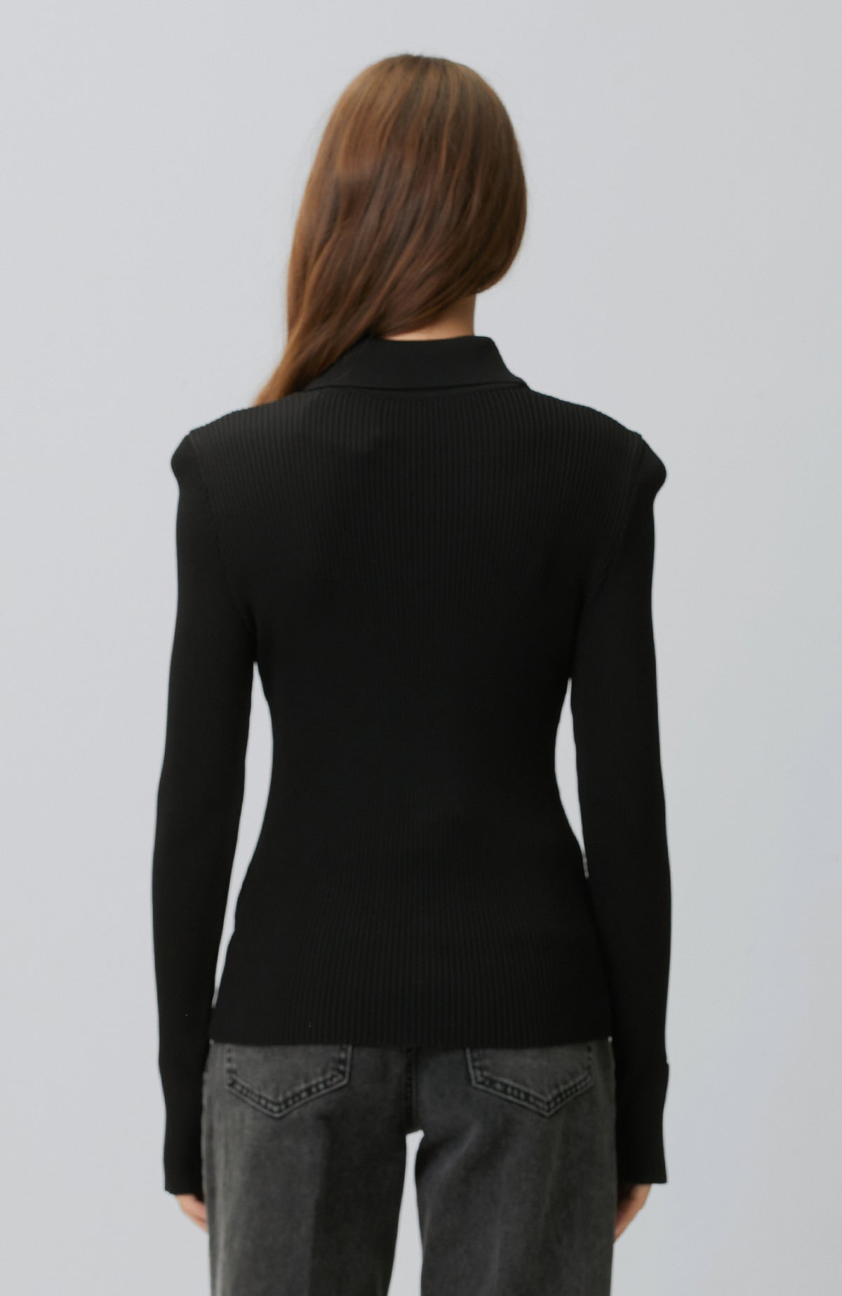 WOMEN'S Black Sleeve End Slit Detailed Cardigan