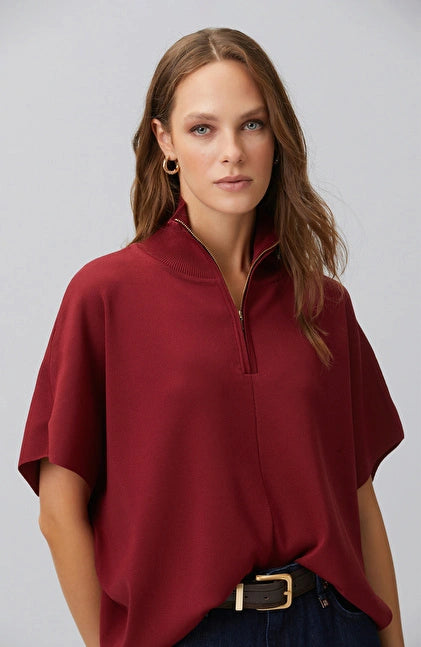 WOMEN'S LOOSE FIT BASIC KNITTED SWEATER