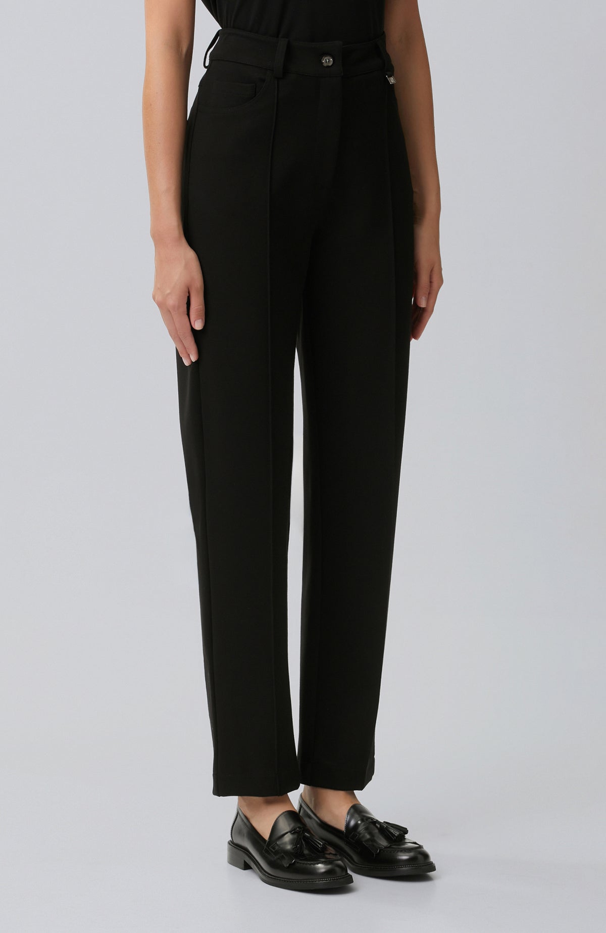 WOMEN'S Black Ribbed Detailed Tracksuit