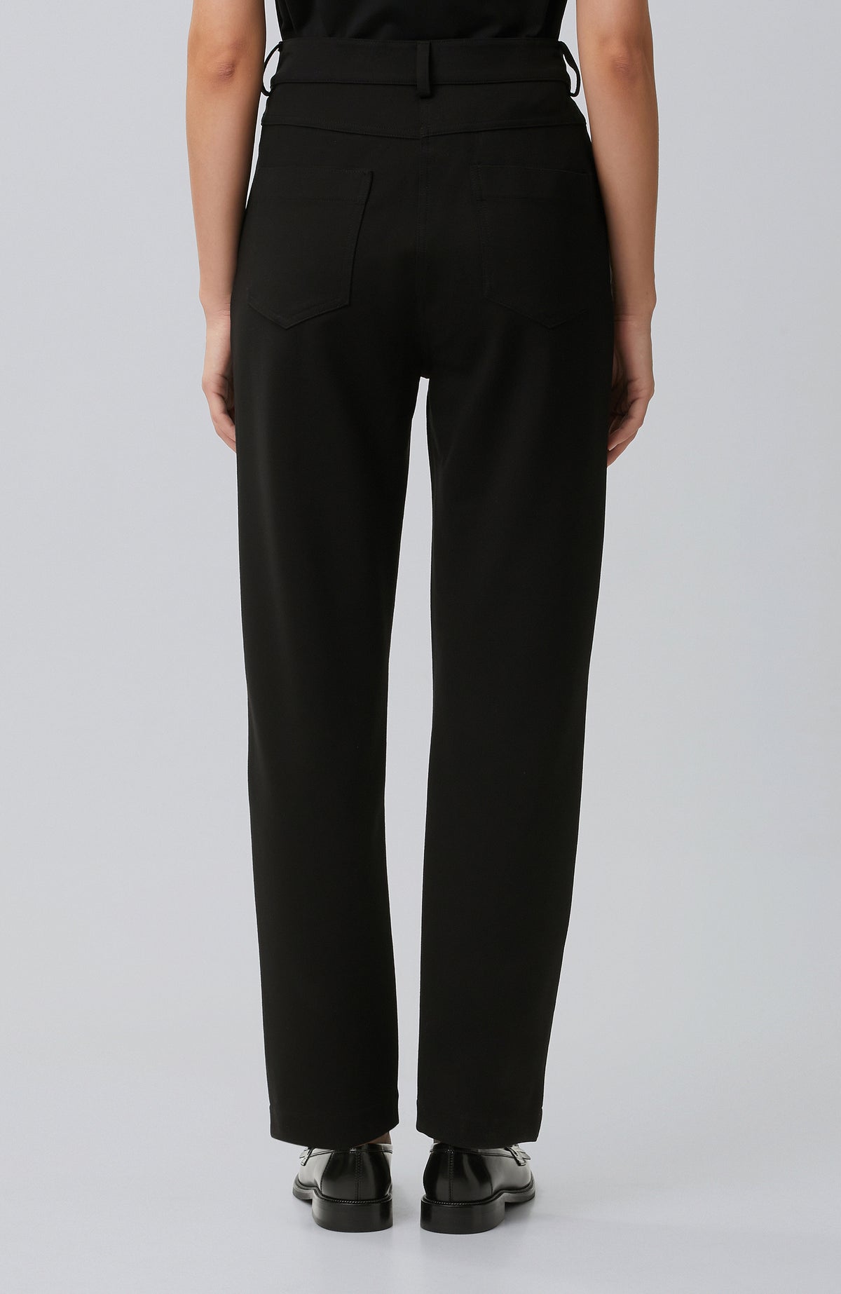 WOMEN'S Black Ribbed Detailed Tracksuit