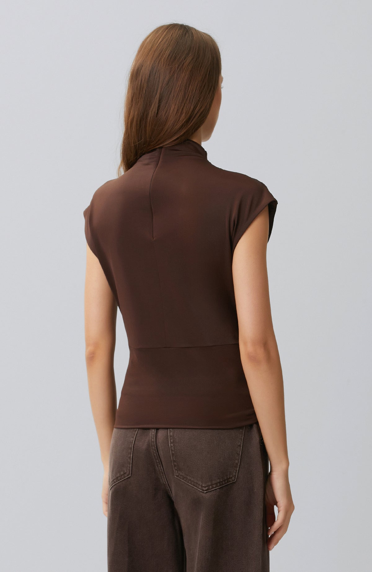 WOMEN'S Bitter Brown Drape Detailed Knitted Blouse