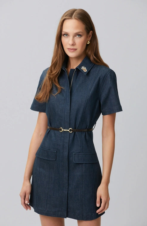 WOMEN'S Denim Dress with Belt Detail