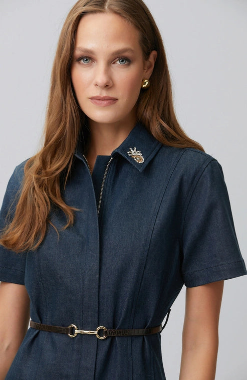 WOMEN'S Denim Dress with Belt Detail
