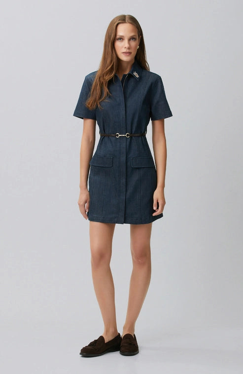 WOMEN'S Denim Dress with Belt Detail