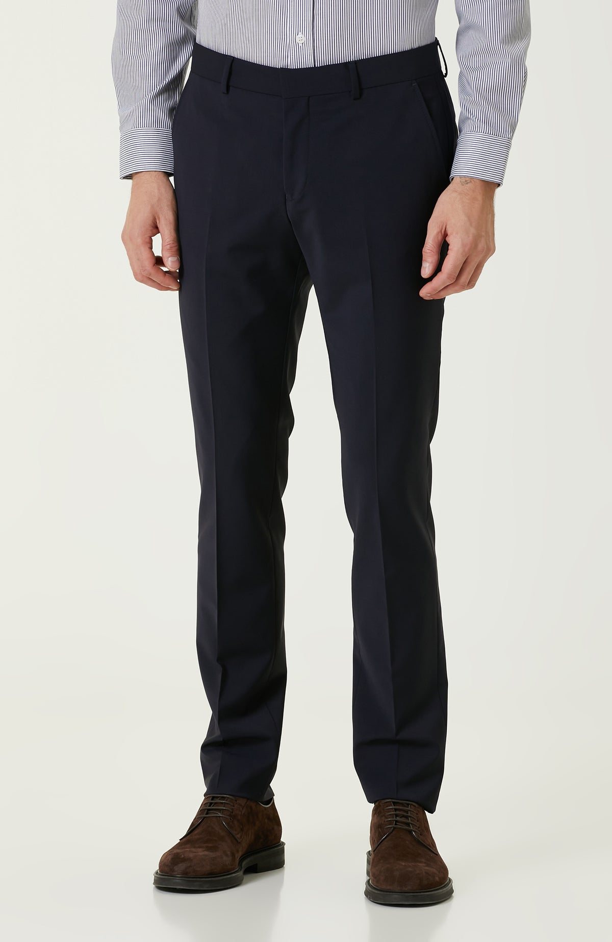 MEN'S Navy Blue Wool Classic Trousers