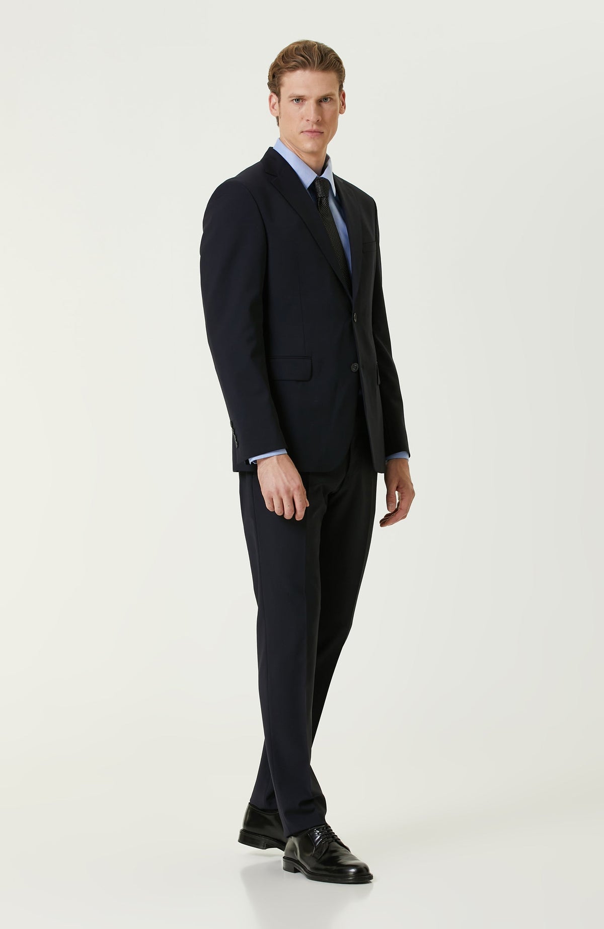 MEN'S Navy Blue Wool Classic Suit