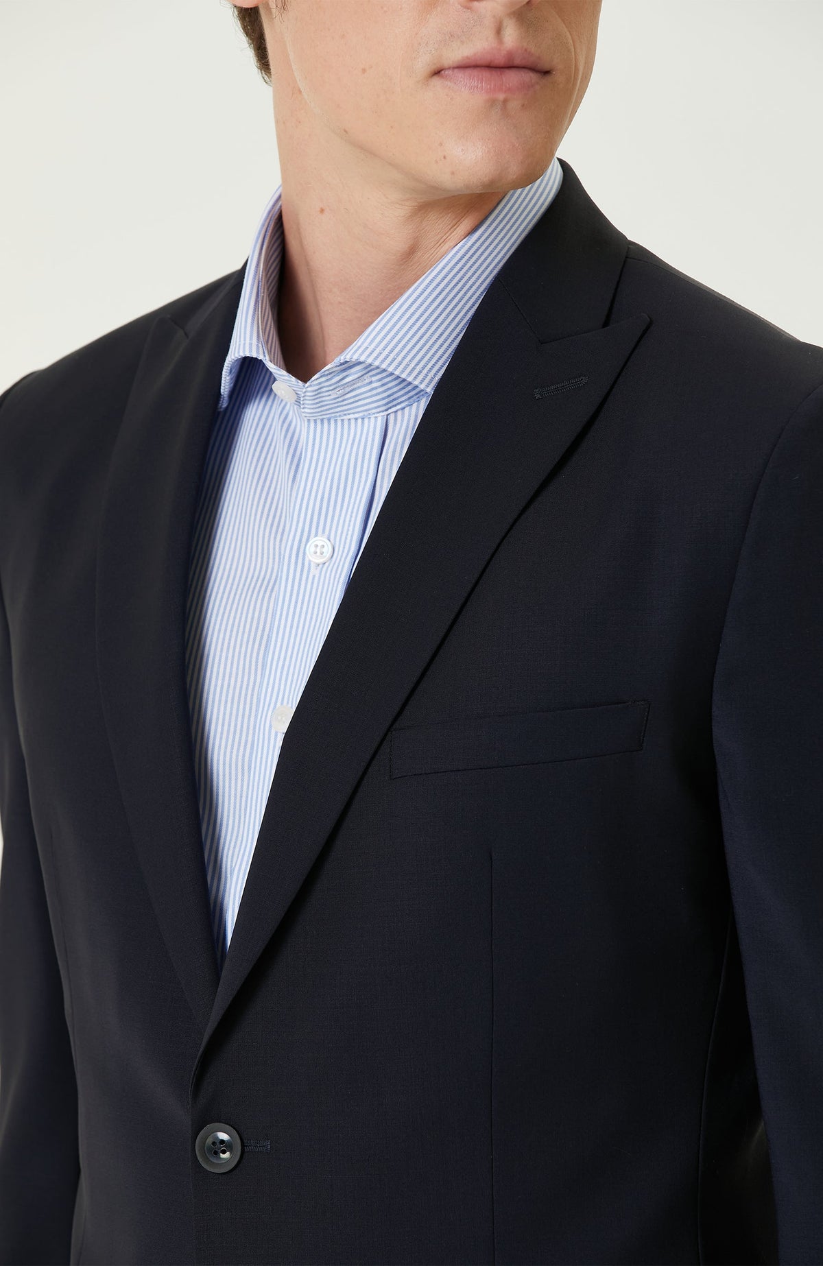 MEN'S Navy Blue Wool Classic Suit