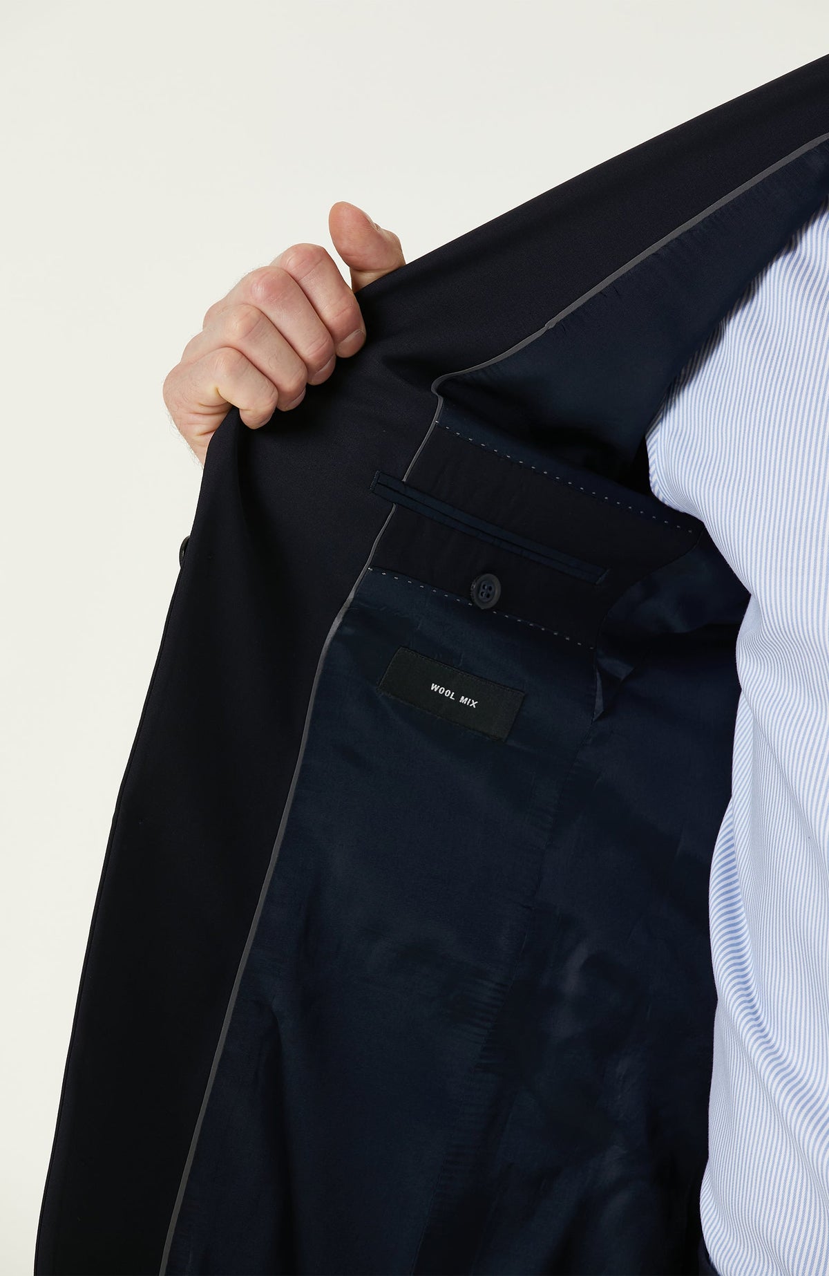 MEN'S Navy Blue Wool Classic Suit