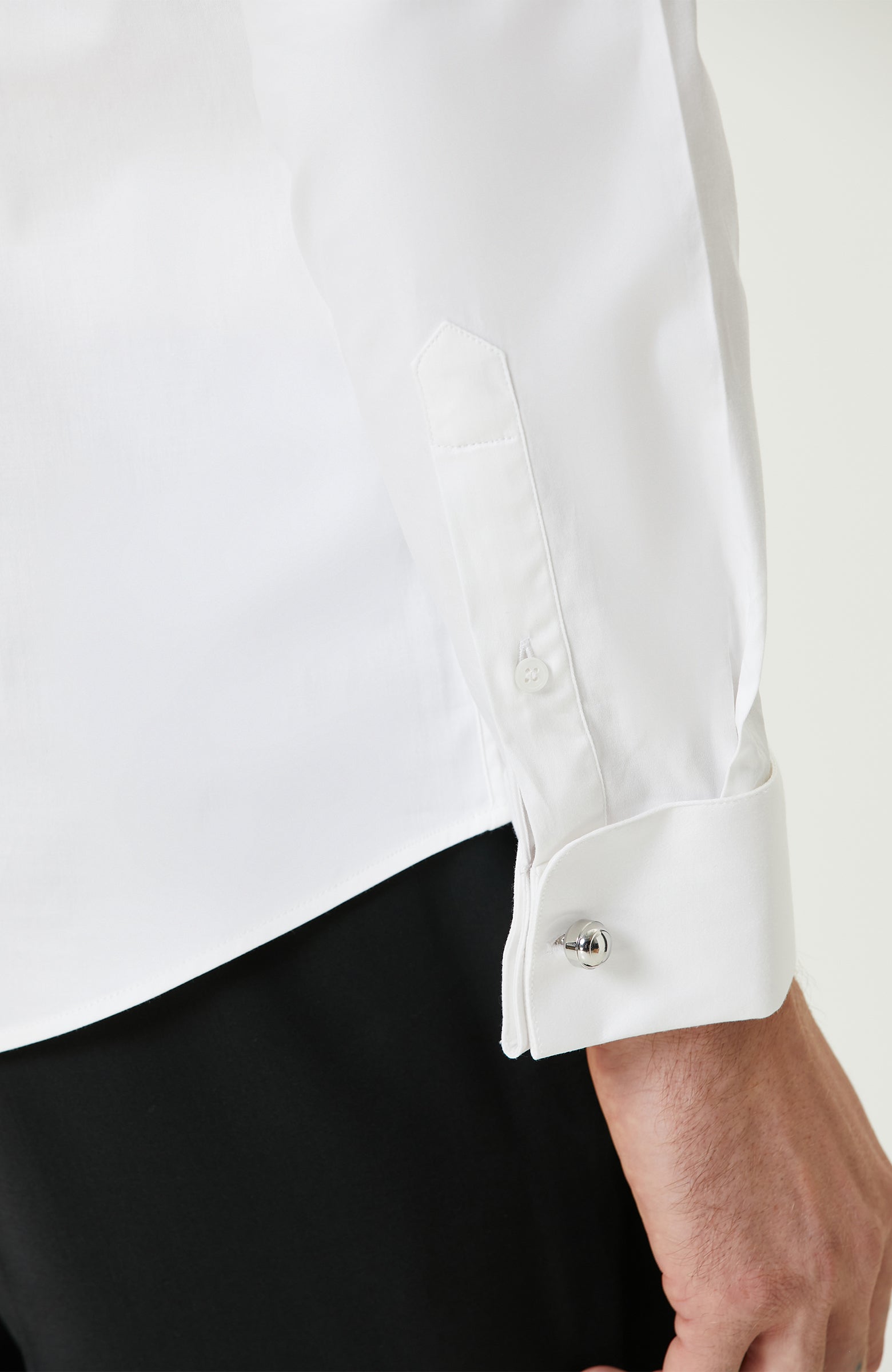 MEN'S White Satin Tuxedo Shirt