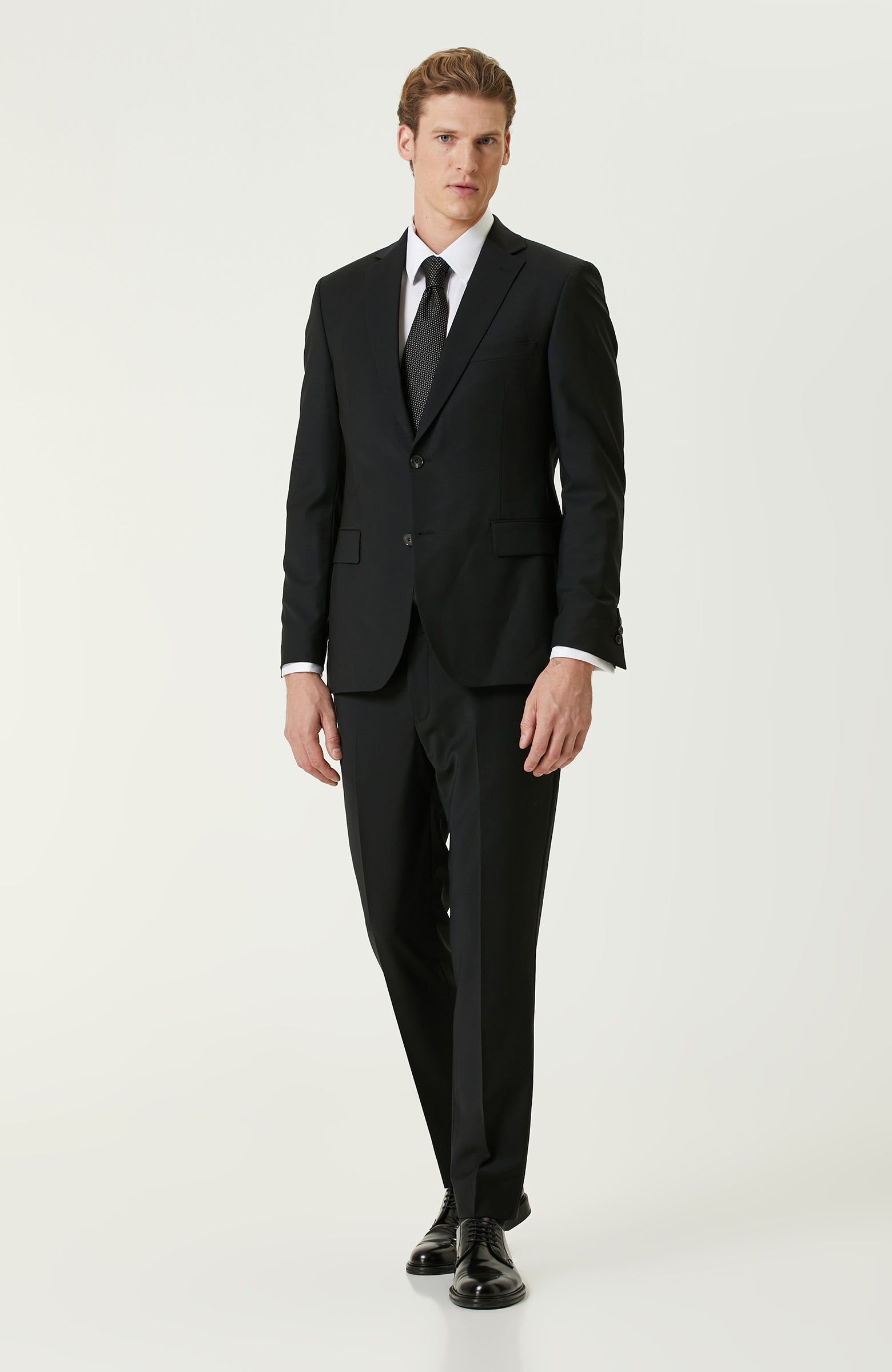 MEN'S Black Wool Classic Suit
