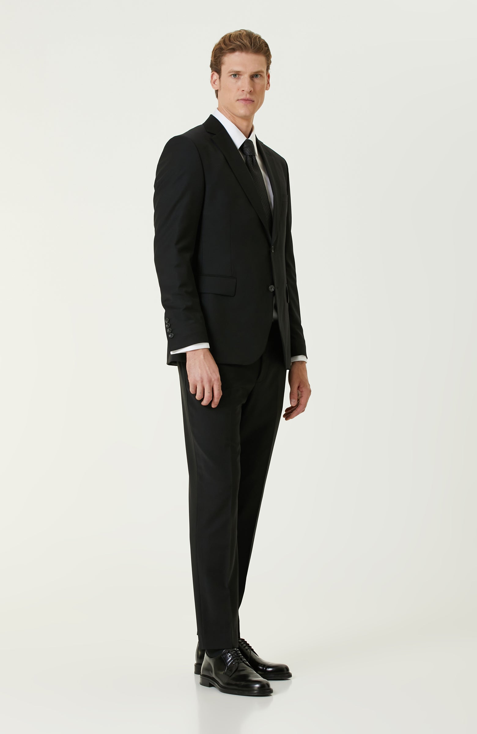 MEN'S Black Wool Classic Suit