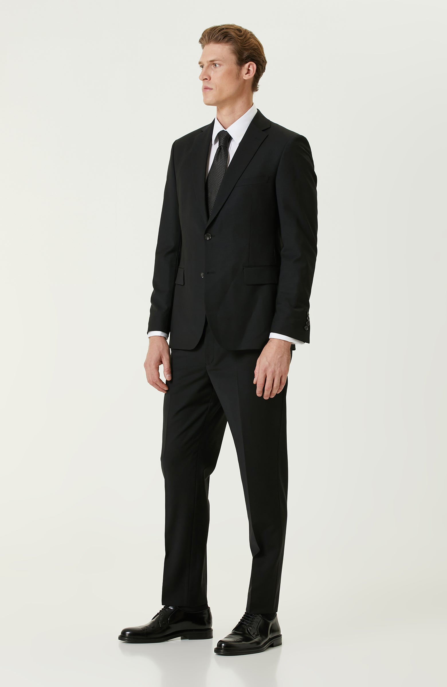 MEN'S Black Wool Classic Suit