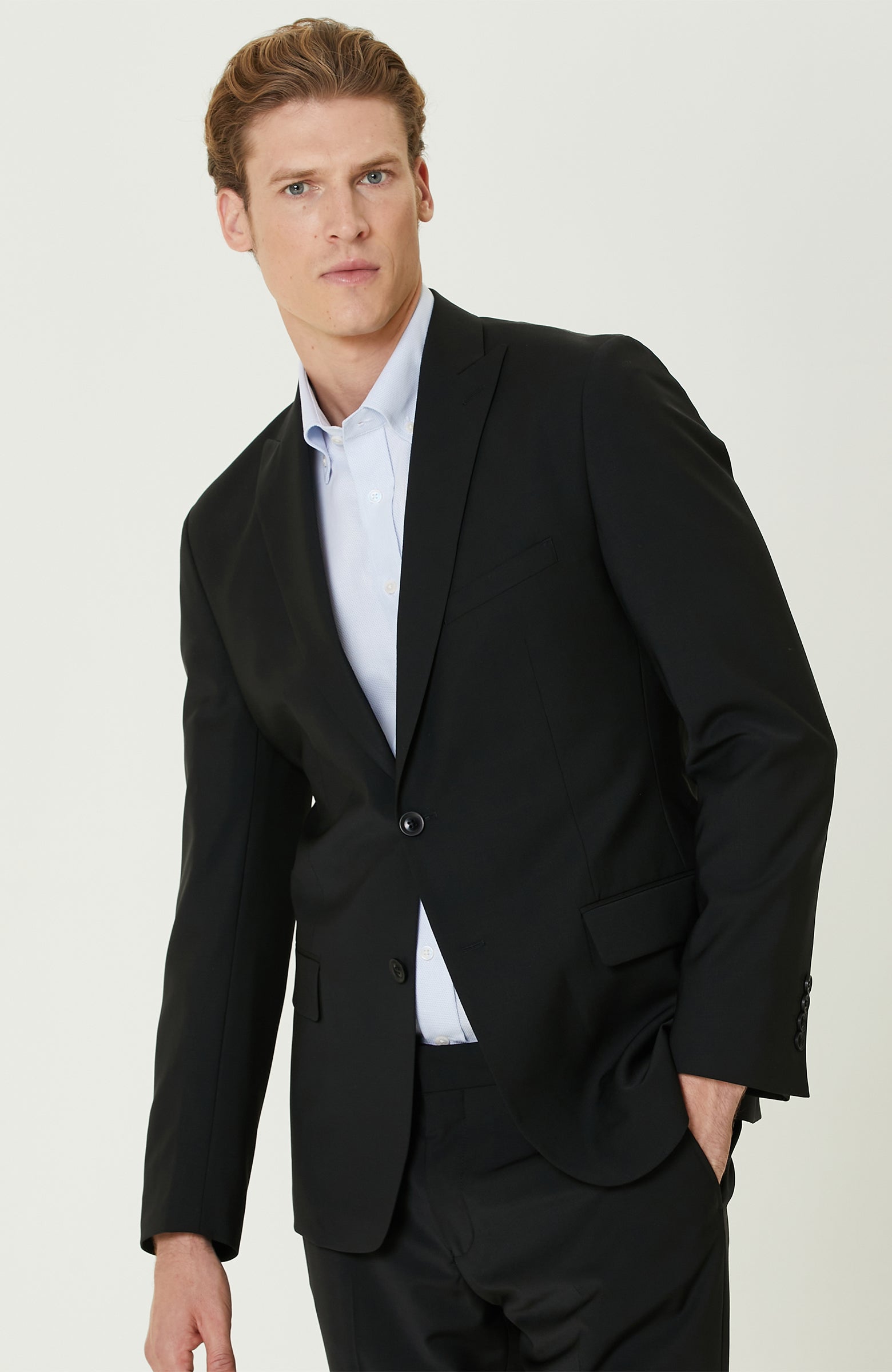 MEN'S Black Wool Classic Suit