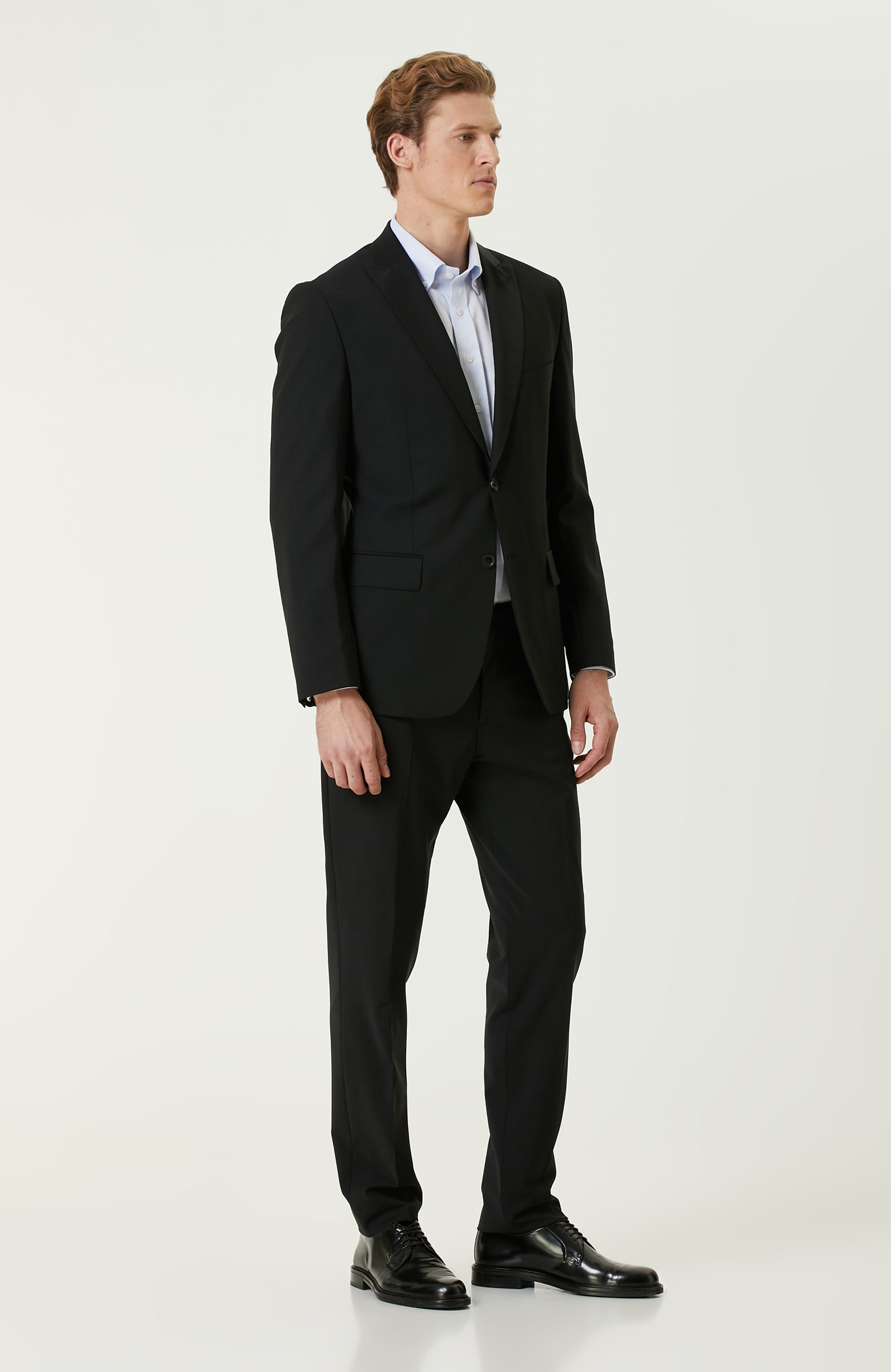 MEN'S Black Wool Classic Suit