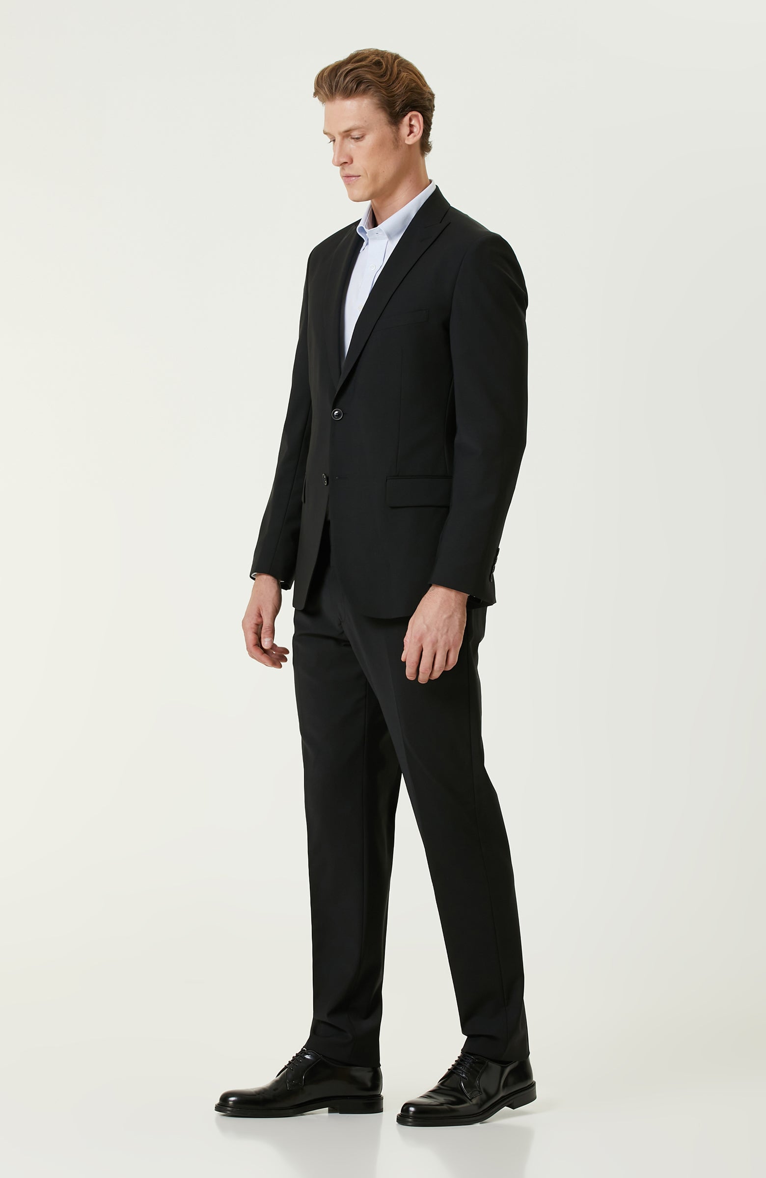 MEN'S Black Wool Classic Suit