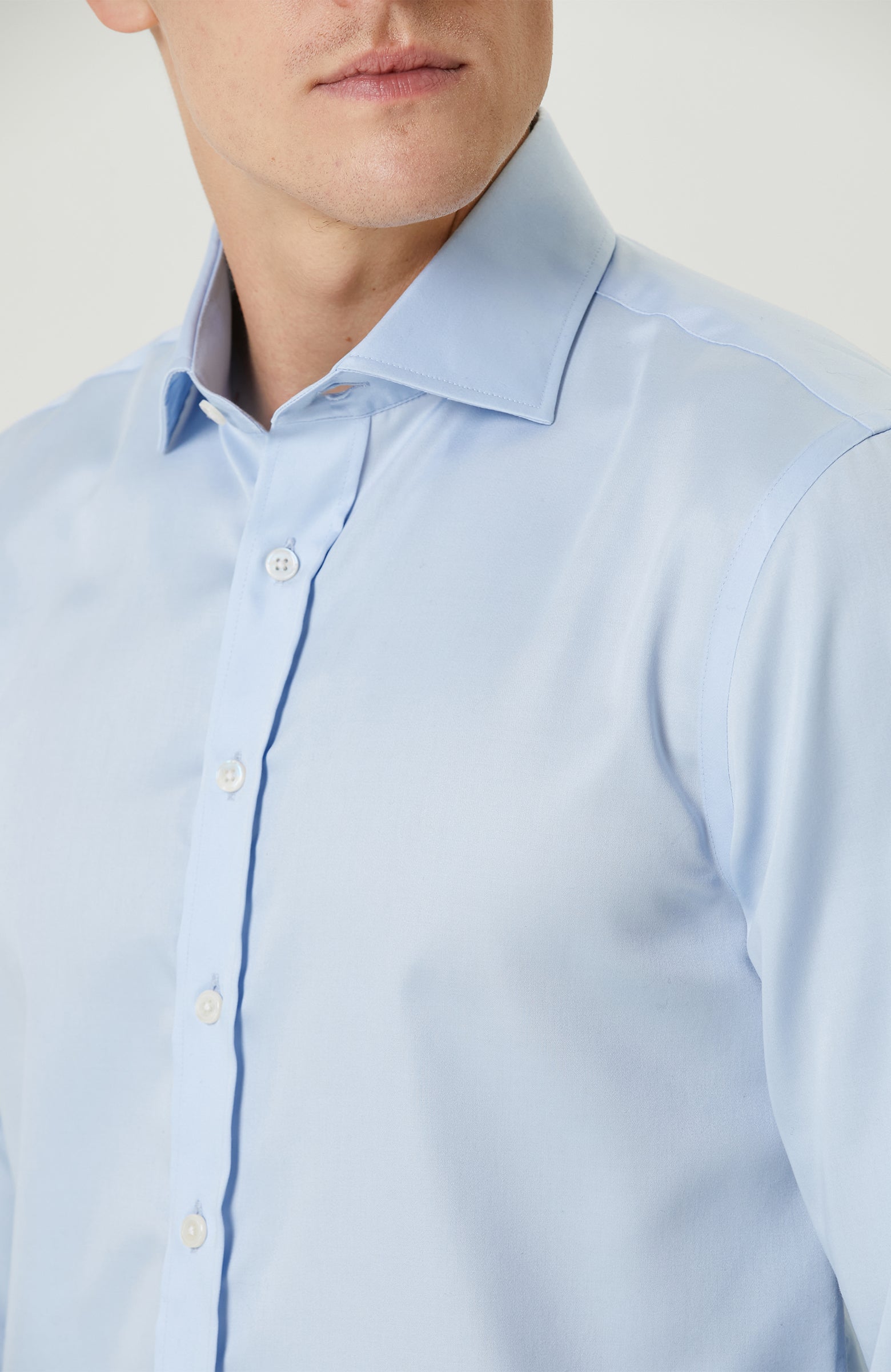 MEN'S Light Blue Non-Aron Satin Shirt