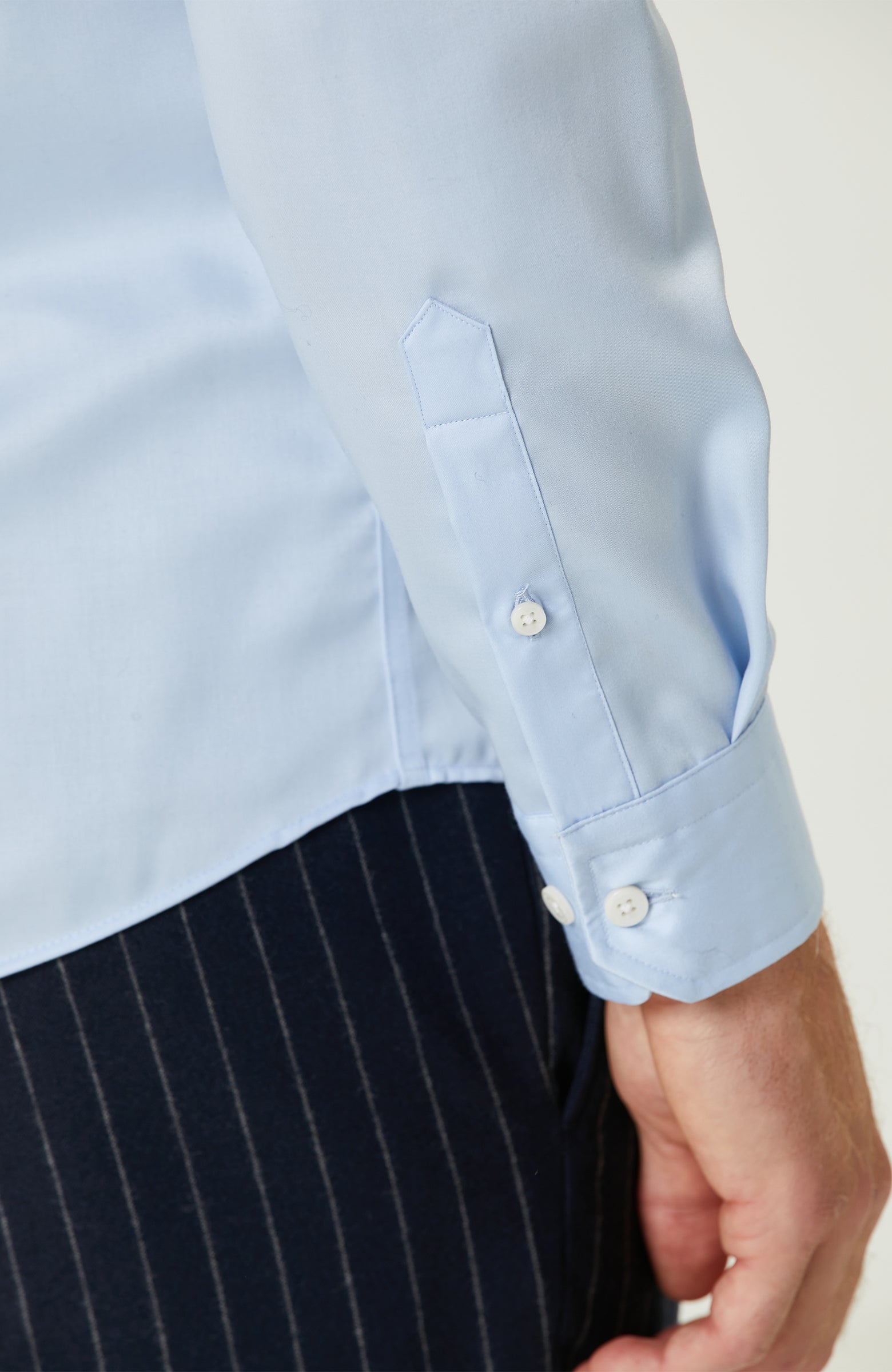 MEN'S Light Blue Non-Aron Satin Shirt