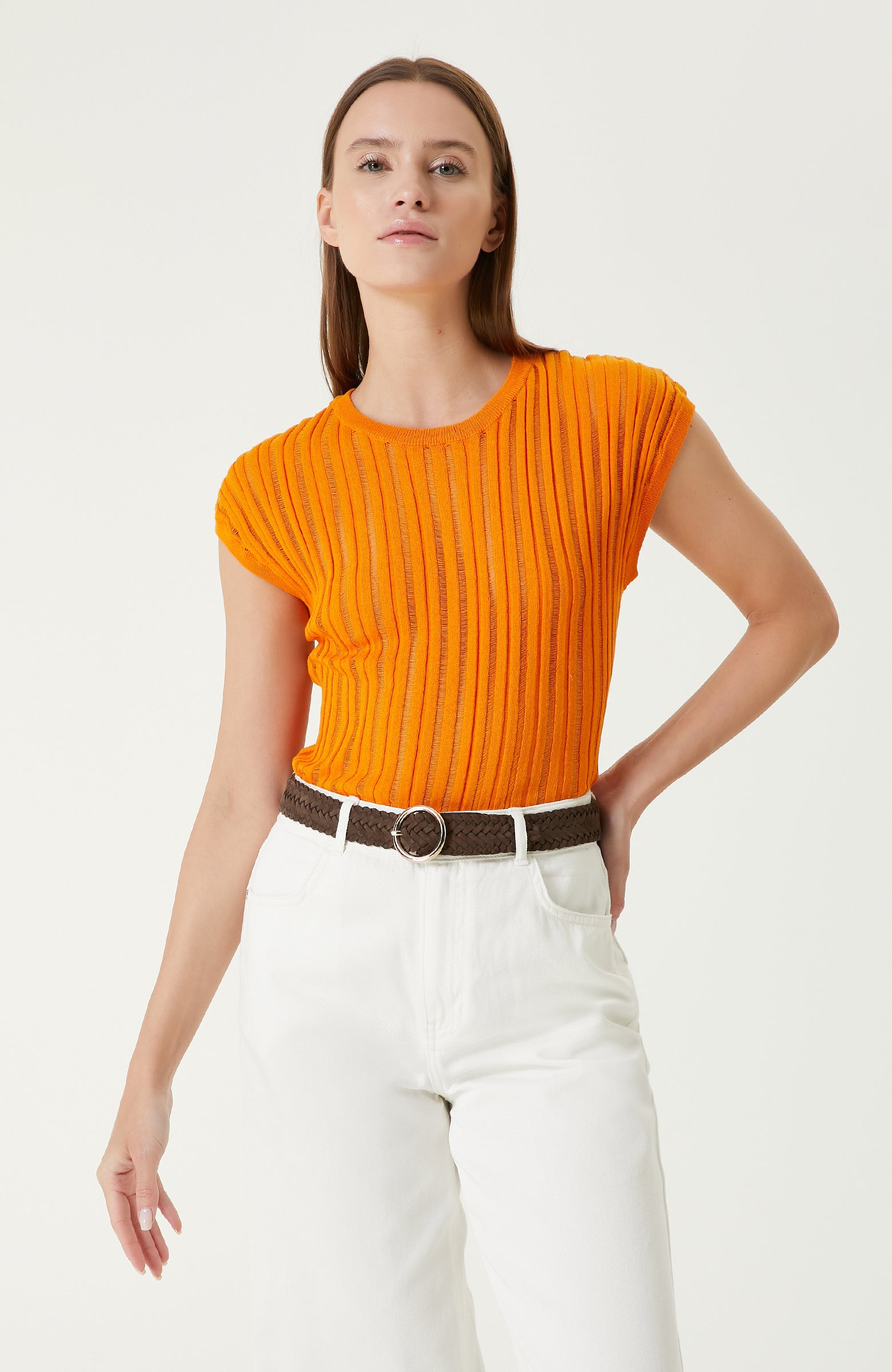 WOMEN'S orange sweater