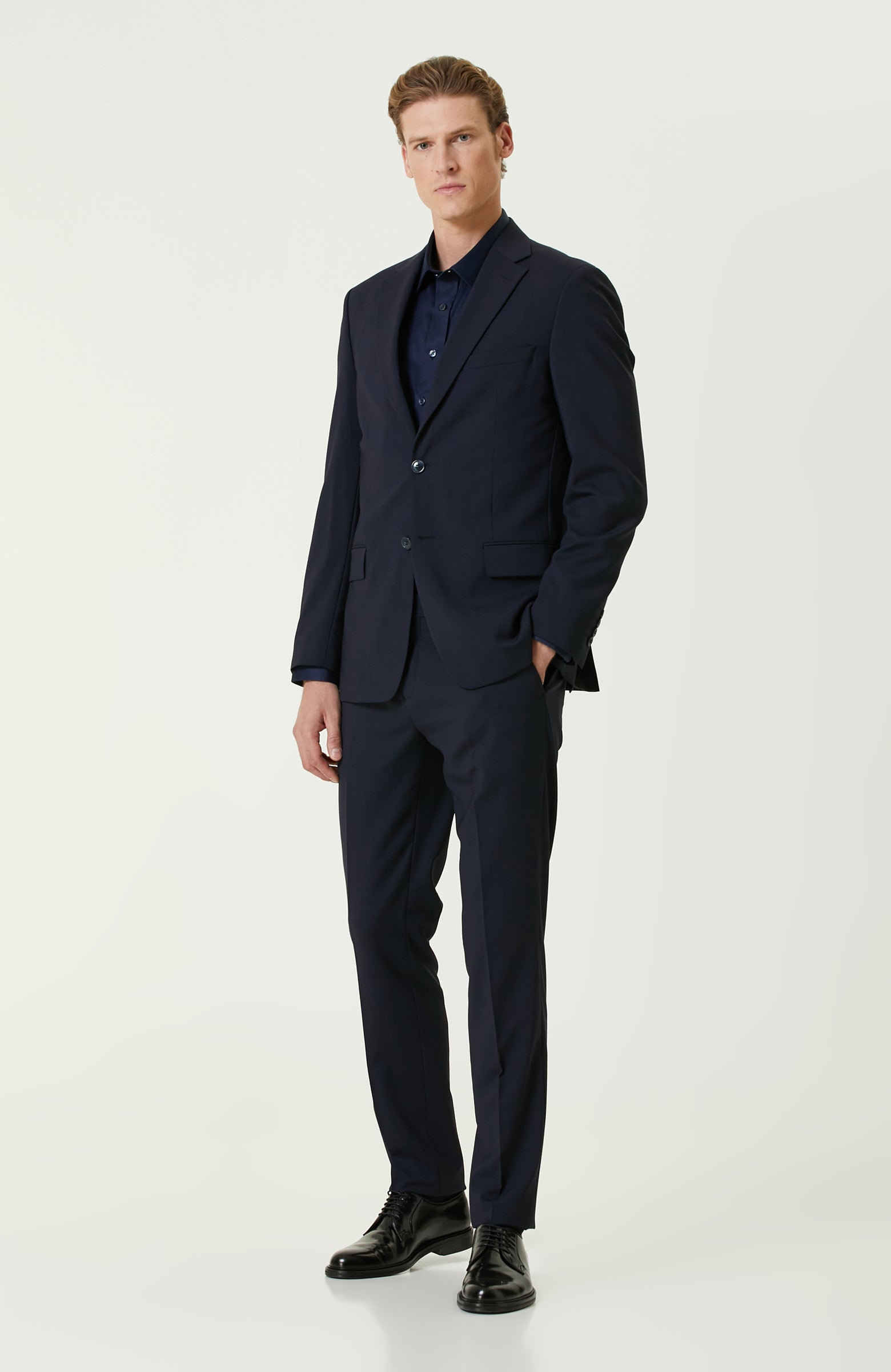 MEN'S Non-Iron Navy Satin Shirt