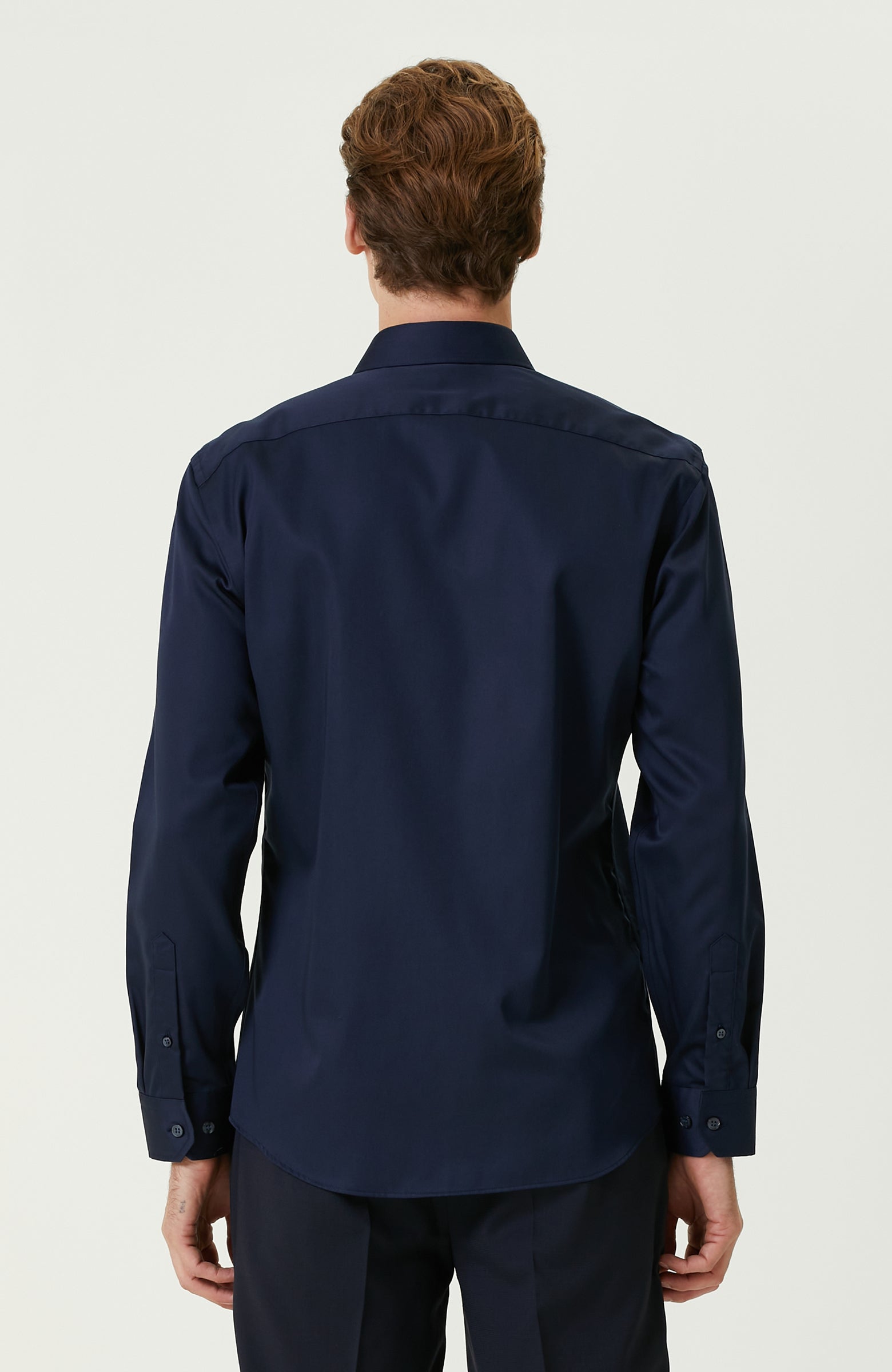 MEN'S Non-Iron Navy Satin Shirt