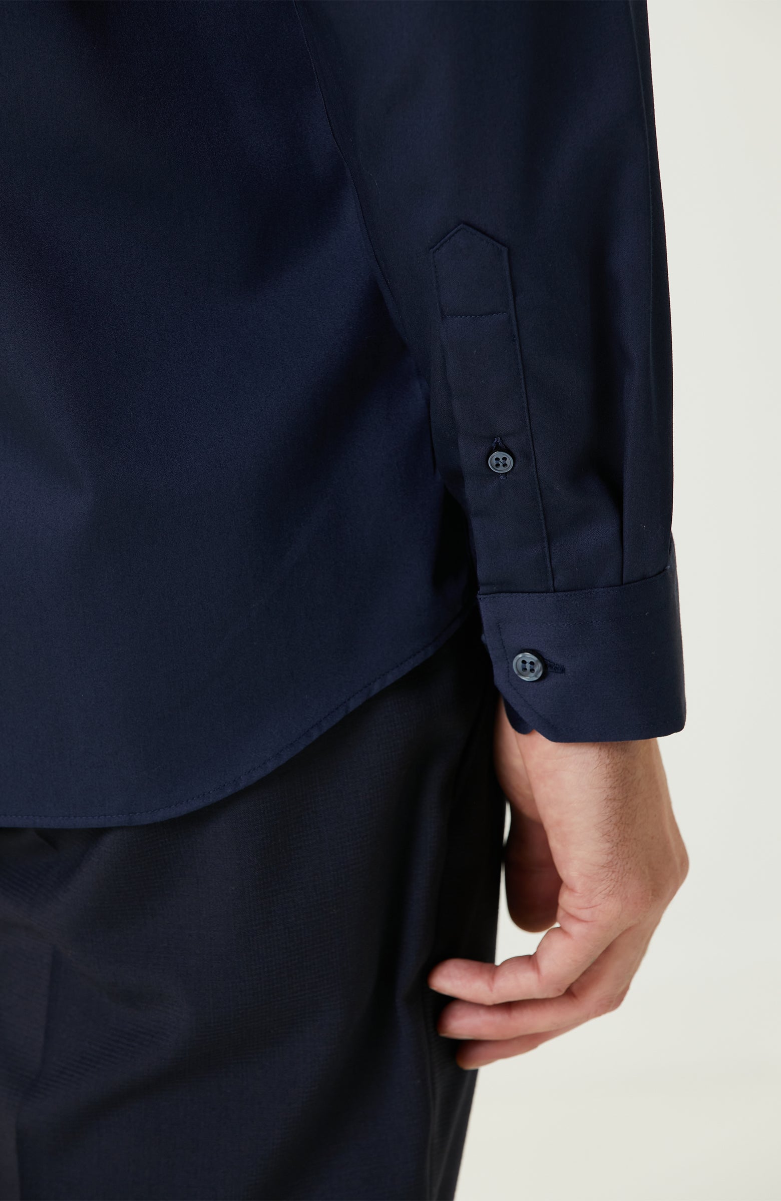 MEN'S Non-Iron Navy Satin Shirt