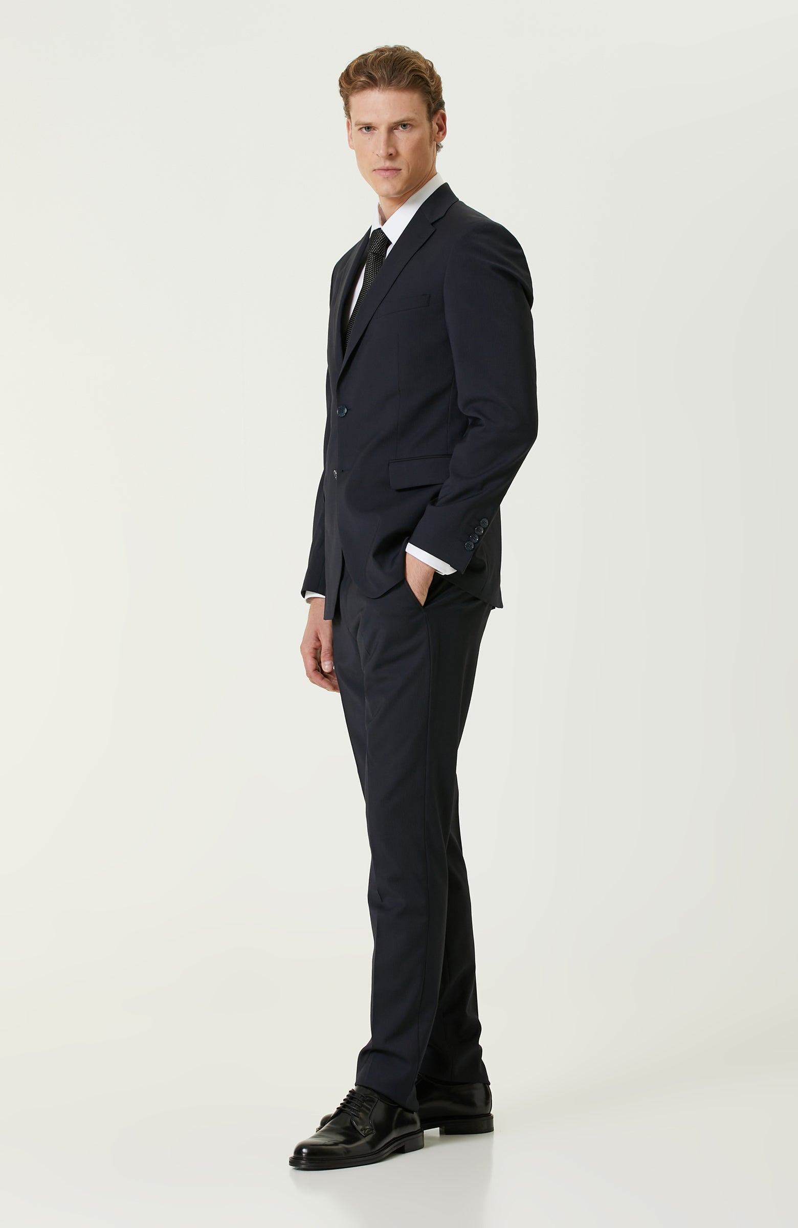 MEN'S Navy Wool Mix Suit