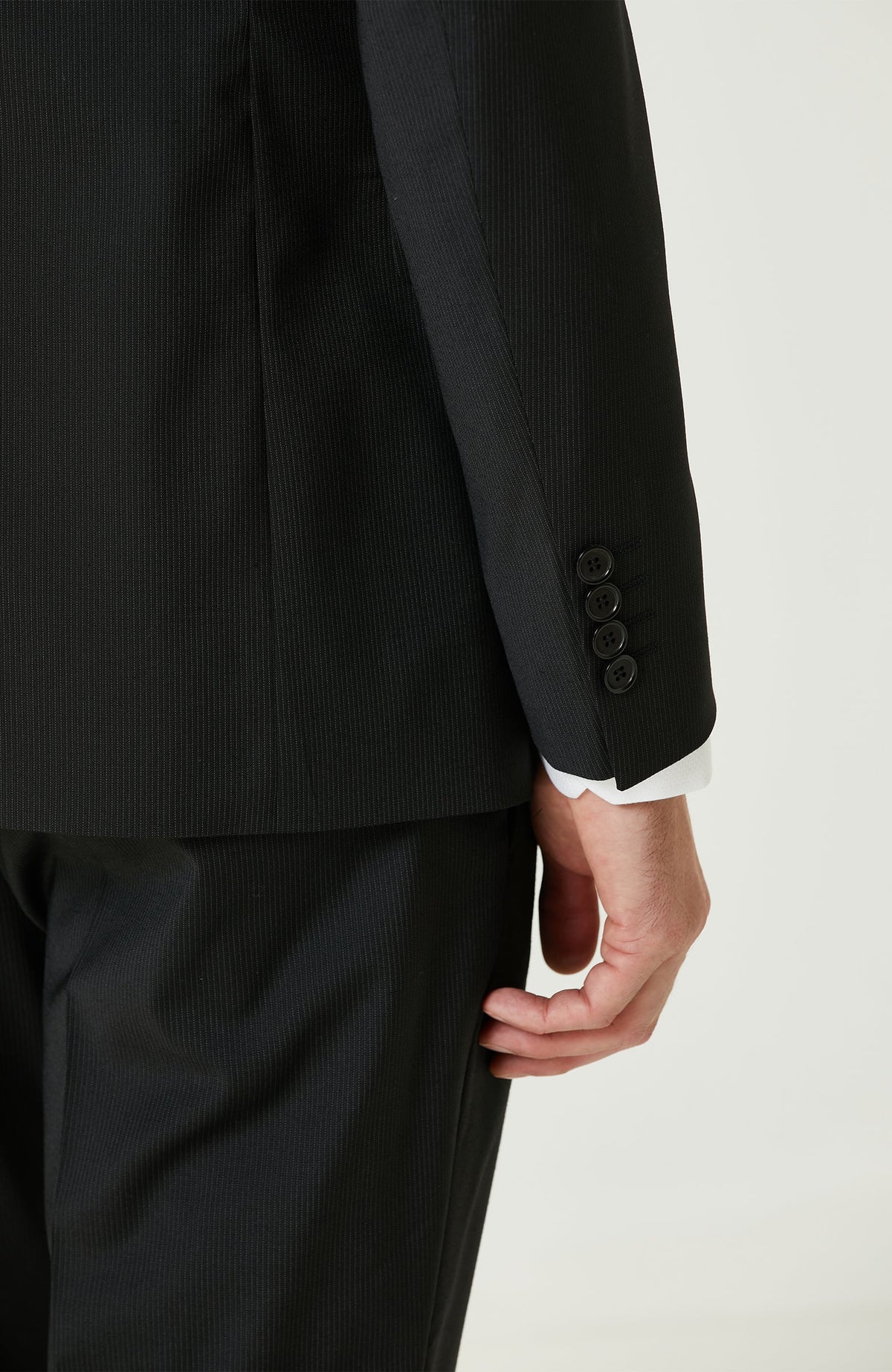 MEN'S Black Wool Mix Suit